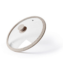 Lid ARCADES 28 cm with BEIGE marble silicone rim (glass)