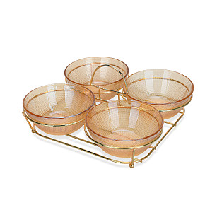 Set of bowls 4 pcs. in a metal stand