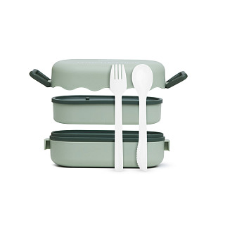 Two-tier lunch box 19x9x8.7 cm / 800 ml, green