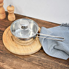 BAMBINO Saucepan with glass lid 14x6.5 cm / 0.9 LTR (stainless steel)