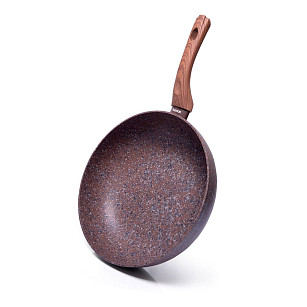 Deep frying pan MAGIC BROWN 28x8.1 cm with induction bottom, CHOCOLATE color (aluminium with non-stick coating)
