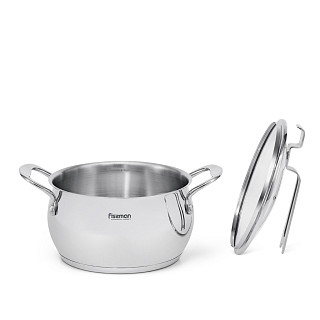 Casserole Vita 18x10.5 cm / 2.5 l with glass lid (stainless steel)