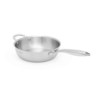 Deep frying pan AETERNUM 24х7 cm with glass lid (stainless steel)