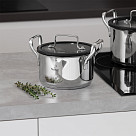 Кастрюля из нержавеющей стали индукционная 1,9 л / 16 см Fabia