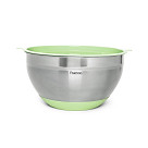 Mixing bowl 16x10 cm / 1.5 LTR with silicone bottom and PE lid (stainless steel)