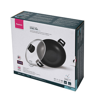 Wok keptuvė STEEL PRO 28x8.5cm / 3.54l nerūdijantis plienas su nepridegančia danga