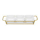 Bļodiņu komplekts metāla statīvā 3 gab. 35,8x10,7x6,3 cm (porcelāns)
