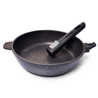 Deep frying pan REBUSTO 28x7.4 cm with detachable handle with induction bottom (aluminium with non-stick coating)