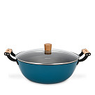 Stockpot SEAGREEN 32x12,5 cm / 8 LTR with glass lid (enamelled lightweight cast iron with non-stick coating)