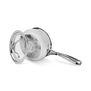 Puodukas ABSOLUTE PRO 16x7,5 cm / 1,5 l su stikliniu dangčiu (nerūdijantis plienas)