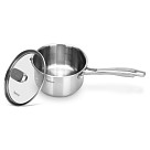 Sauce pan PREMIUM ONE 16x9 cm / 1,6 LTR with glass lid (stainless steel)