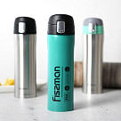 Double wall vacuum travel mug 450 ml Aquamarine color (stainless steel), art. 9880