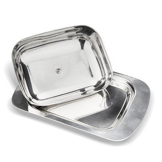 Sviestinė su plieno dangčiu 18x12x7cm (nerūdijantis plienas)