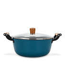 4015 FISSMAN Stockpot SEAGREEN 28x12 cm / 6 LTR with glass lid (enamelled lightweight cast iron with non-stick coating)