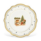 Šķīvis CHRISTMAS EVE 20 cm, zelta krāsā (jaunais kaula porcelāns)