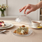 Cheese serving dish 13.7x9.8 cm with lid (glass)