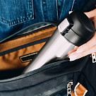 Double wall vacuum travel mug 450 ml, Black color (stainless steel)