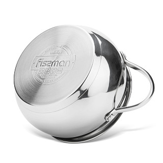 6PCS Cookware set MARTINEZ 6 pcs with glass lids / mirror outside (stainless steel), 1.1 / 1.8 / 3.45 L