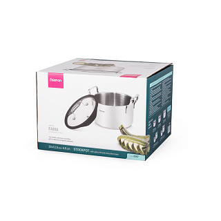 Кастрюля из нержавеющей стали индукционная 4,5 л / 22 см Fabia