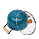 4015 FISSMAN Stockpot SEAGREEN 28x12 cm / 6 LTR with glass lid (enamelled lightweight cast iron with non-stick coating)