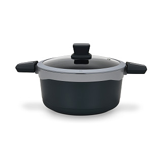 Puodas Luxuria 24x12cm / 4,5l su stikliniu dangteliu (aliuminis)