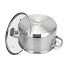Puodas MASTER CHEF 24x13 cm / 5,4 L su stikliniu dangčiu (nerūdijantis plienas)