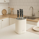 Knife block 14 × 14 × 23.5 cm, with sharpening stone