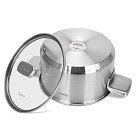 Stockpot PREMIUM ONE 20x11 cm / 3.1 LTR with glass lid (stainless steel)
