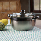 8PCS Cookware set PRIME 8 pcs with glass lids, stainless steel (1,3 l/1,9 l/3,6 l/6,1 l)