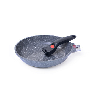 Frying pan LA GRANITE 26x5.6 cm with detachable handle and THERMIC point with induction bottom (aluminium with non-stick coating)
