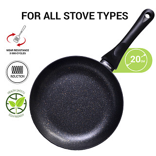 Frying pan PROMO 20x4 cm with induction bottom (aluminium with non-stick coating)