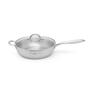 Deep frying pan AETERNUM 28х7.5 cm with glass lid (stainless steel)