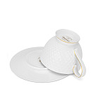 Set of cups NOEMI 300 ml x 2 pcs. with saucers (New bone china)