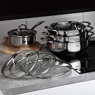 Shallow casserole EXCLUSIVE PRO 26x9 cm / 4.6 LTR with glass lid (stainless steel)