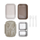 Pietų dėžutė su 2 skyreliais 800 ml / 20,5 × 13,5 × 7,8 cm (plastikas)