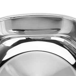 Shallow casserole EXCLUSIVE PRO 26x9 cm / 4.6 LTR with glass lid (stainless steel)