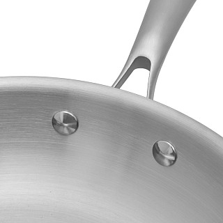 Deep frying pan AETERNUM 28х7.5 cm with glass lid (stainless steel)