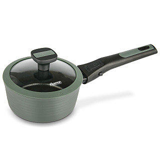 Katliņš ar garo rokturi BRILLIANT 16x7,5 cm/1300 ml ar noņemamu rokturi un stikla vāku (alumīnij)