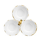 Set of 3 bowls 21x21x16.7 cm with metal stand (porcelain)