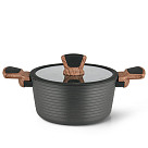 Stockpot DIAMOND 20x10 cm / 2.6 LTR with glass lid (aluminum with non-stick coating)