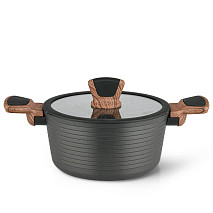 Stockpot DIAMOND 20x10 cm / 2.6 LTR with glass lid (aluminum with non-stick coating)