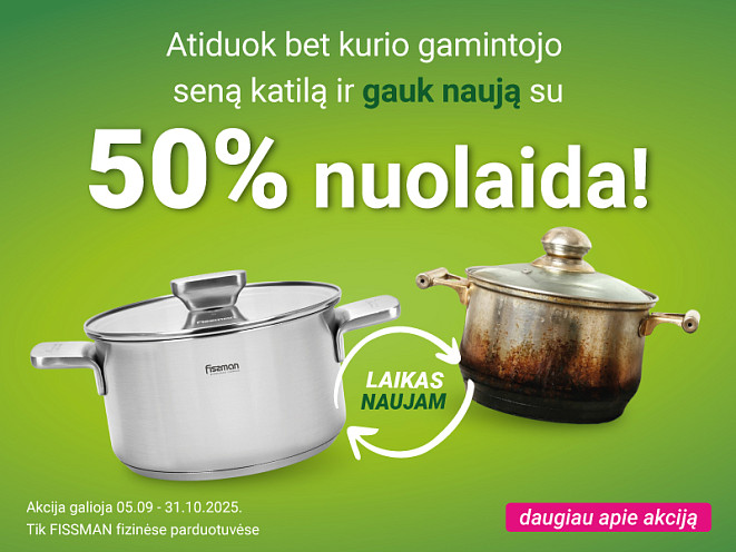 Laikas naujam! Seną iškeisk į 50% nuolaidą naujam!