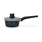 Sauce pan Luxuria 16x8 cm / 1.3 LTR with glass lid with induction bottom (aluminium with non-stick coating)