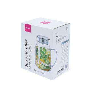 Water jug ​​1.5 l (heat-resistant glass), art. 6587