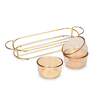 Set of bowls 3 pcs. in a metal stand, art. 16391