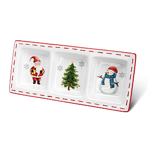 Divided plate 32х14.3 cm (dolomite), art. 0377