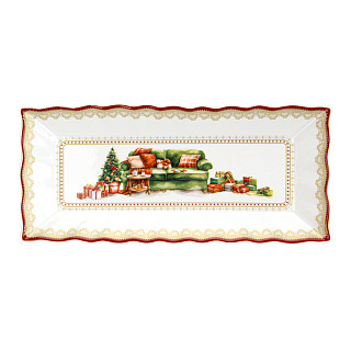 Taisnstūra šķīvis Christmas Eve 28x12,5 cm (porcelāns)