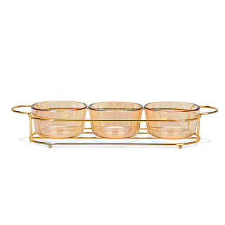Set of bowls 3 pcs. in a metal stand, art. 16391