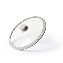 Lid ARCADES 26 cm with LIGHT GREY marble silicone rim (glass)