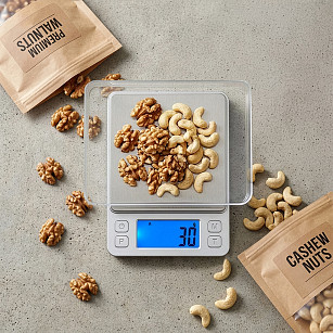 Digital kitchen scale 14×10.5×1.7 cm with two additional trays, art. 10321